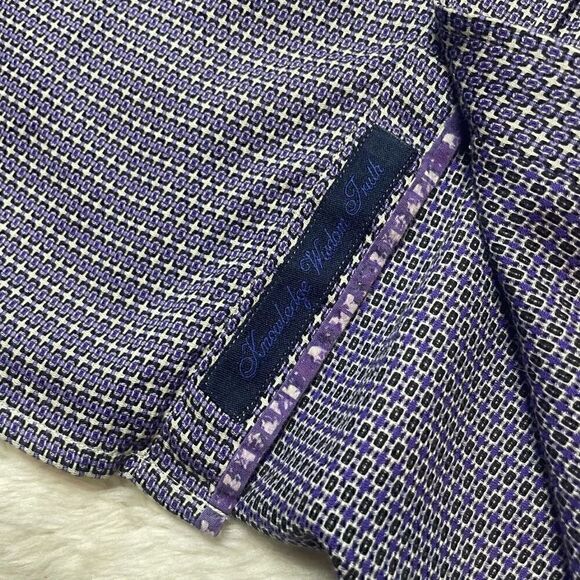 Robert Graham Modern Americana Purple Pattern Long Sleeve Shirt Mens 2XL - Picture 5 of 10
